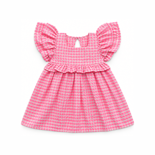 Litchi Flutter Sleeve Dress