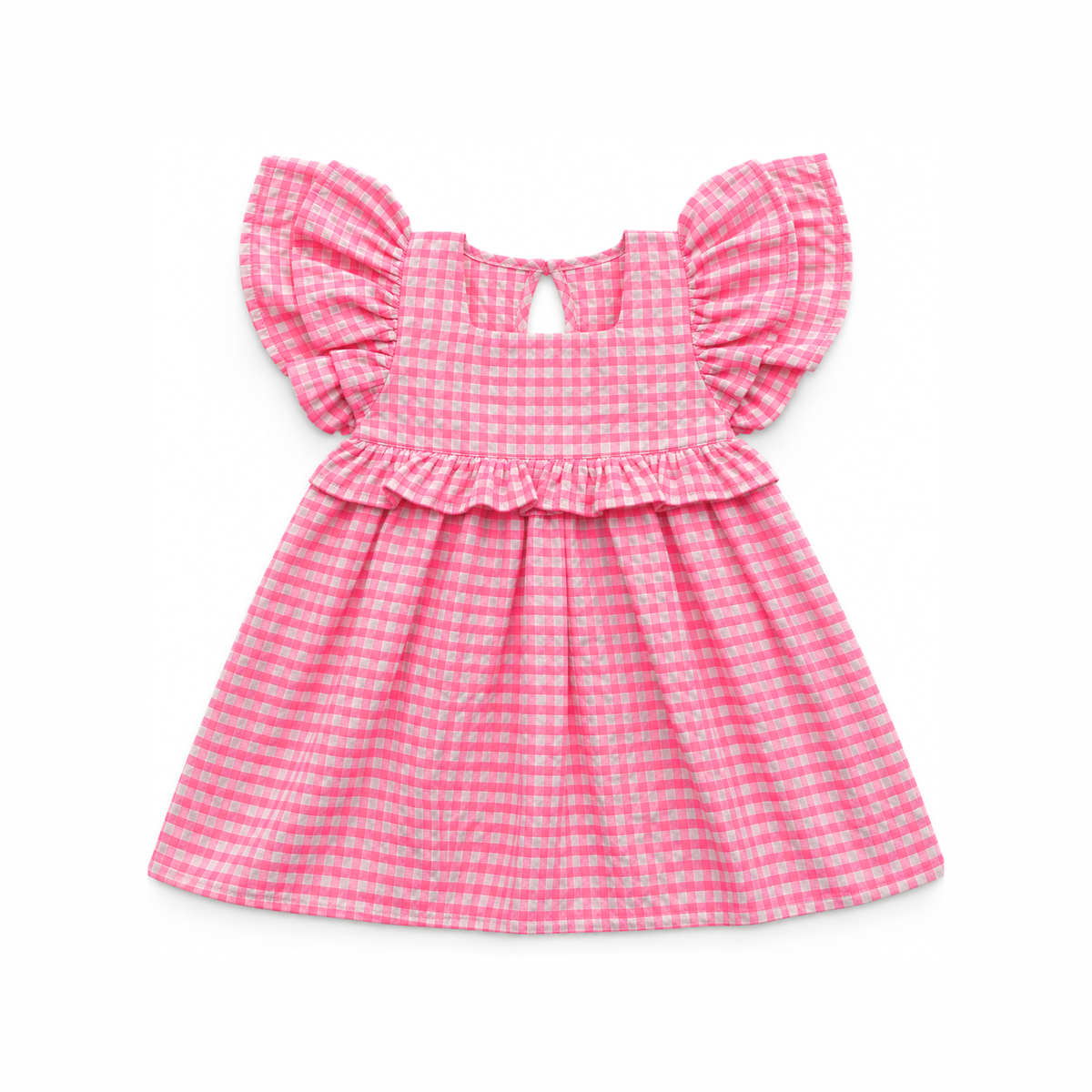 Litchi Flutter Sleeve Dress